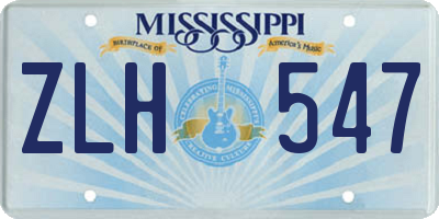 MS license plate ZLH547