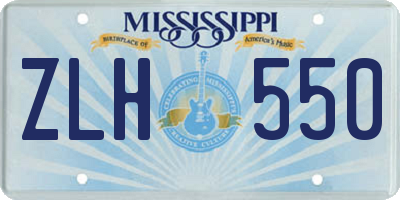 MS license plate ZLH550