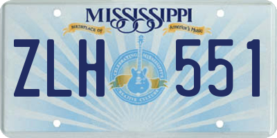 MS license plate ZLH551