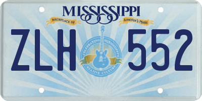 MS license plate ZLH552