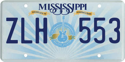 MS license plate ZLH553