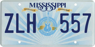 MS license plate ZLH557