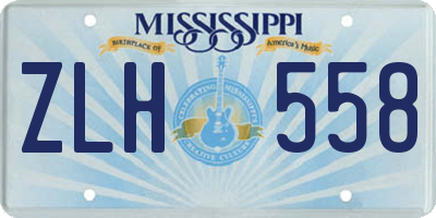 MS license plate ZLH558