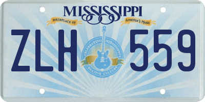 MS license plate ZLH559