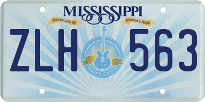 MS license plate ZLH563