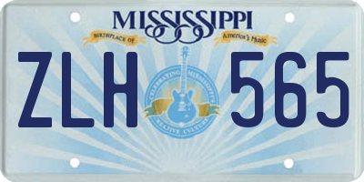 MS license plate ZLH565