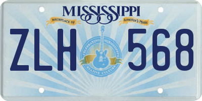 MS license plate ZLH568