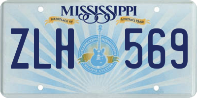 MS license plate ZLH569