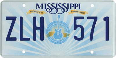 MS license plate ZLH571