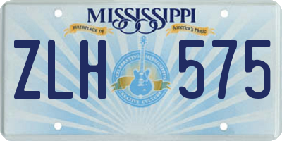 MS license plate ZLH575