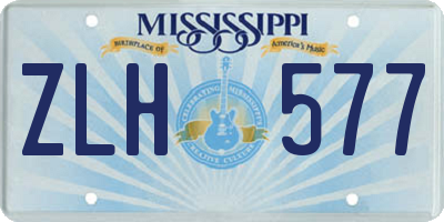 MS license plate ZLH577