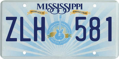 MS license plate ZLH581