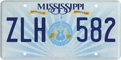 MS license plate ZLH582