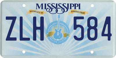 MS license plate ZLH584