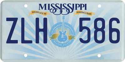 MS license plate ZLH586