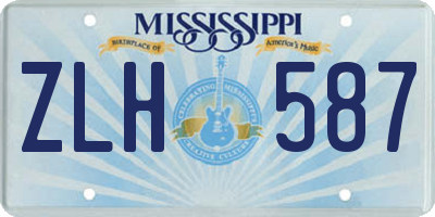 MS license plate ZLH587