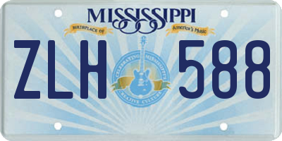 MS license plate ZLH588