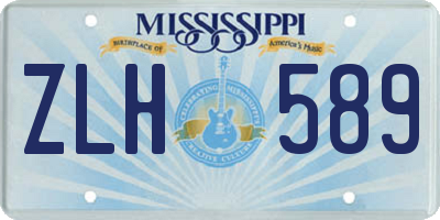 MS license plate ZLH589