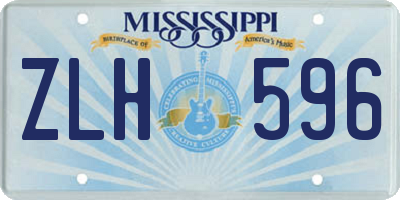 MS license plate ZLH596