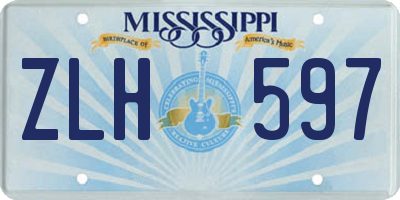 MS license plate ZLH597