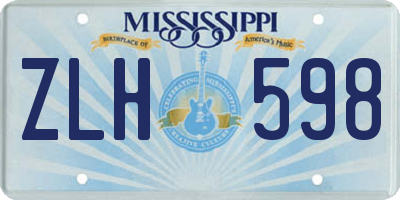 MS license plate ZLH598