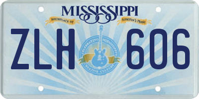 MS license plate ZLH606