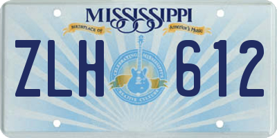 MS license plate ZLH612