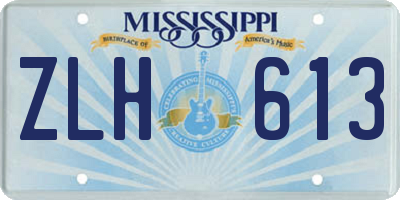 MS license plate ZLH613