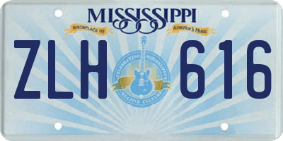 MS license plate ZLH616