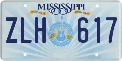 MS license plate ZLH617