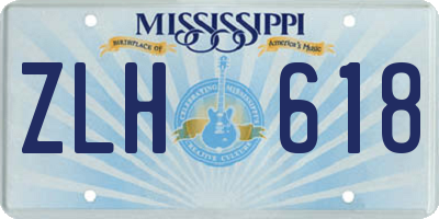 MS license plate ZLH618
