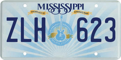 MS license plate ZLH623
