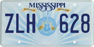 MS license plate ZLH628