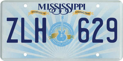MS license plate ZLH629