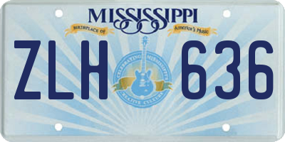MS license plate ZLH636