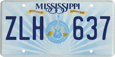 MS license plate ZLH637