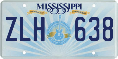 MS license plate ZLH638