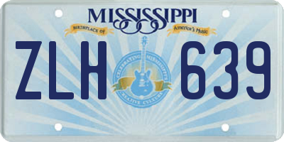 MS license plate ZLH639
