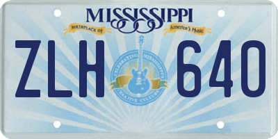MS license plate ZLH640