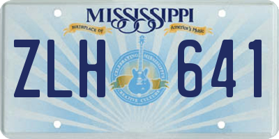 MS license plate ZLH641