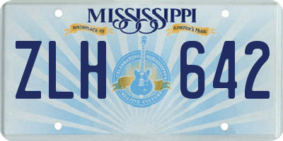 MS license plate ZLH642