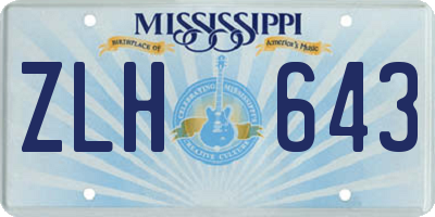 MS license plate ZLH643