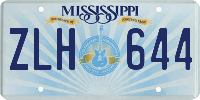 MS license plate ZLH644