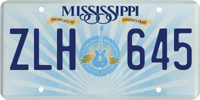 MS license plate ZLH645
