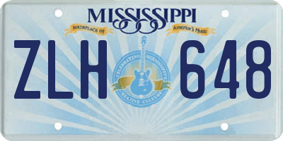 MS license plate ZLH648