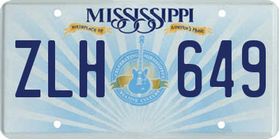 MS license plate ZLH649