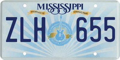 MS license plate ZLH655