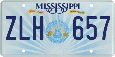 MS license plate ZLH657