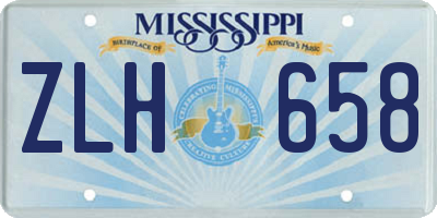 MS license plate ZLH658