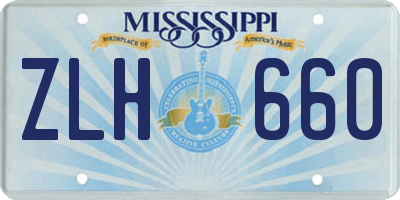 MS license plate ZLH660
